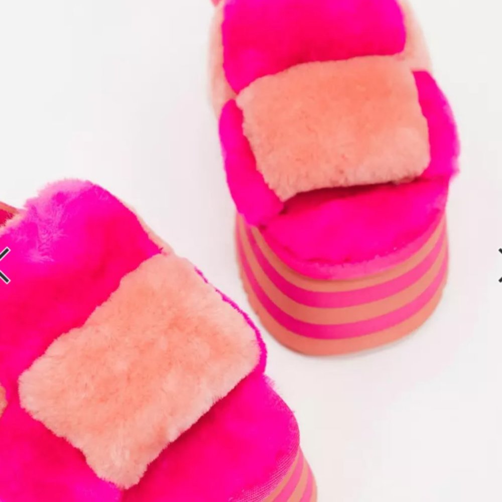 UGG Disco Checker Slide Vibrant Platform Slides - Picture 4 of 16